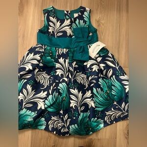 Gymboree Teal and Navy Floral Dress NWT size 2t